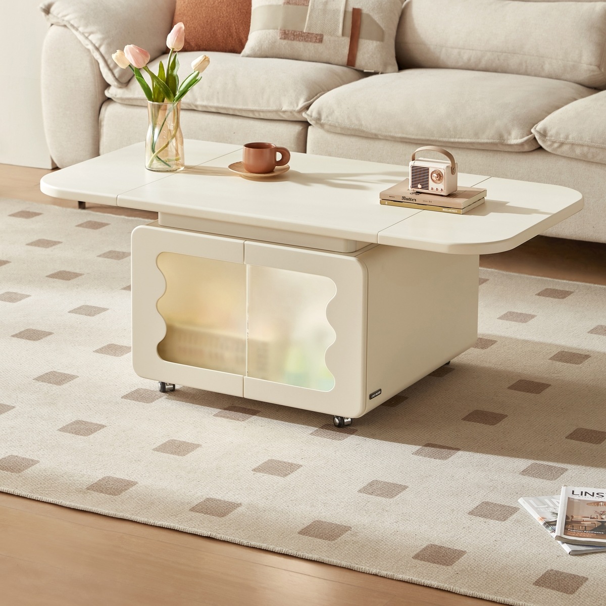 Pixie White Foldable Coffee Table