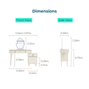 Magnolia Dressing Table with Mirror