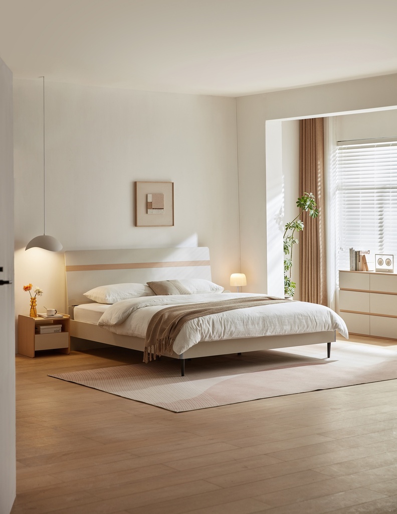 Orriana Light Gray Melamine Bed 