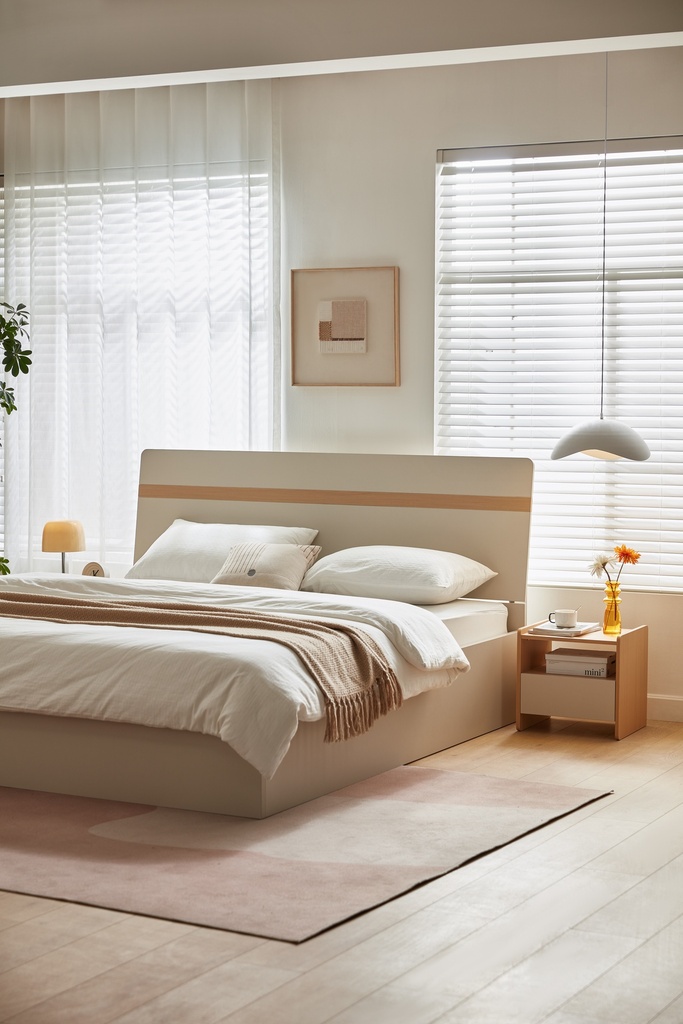 Orriana Light Gray Melamine Bed 