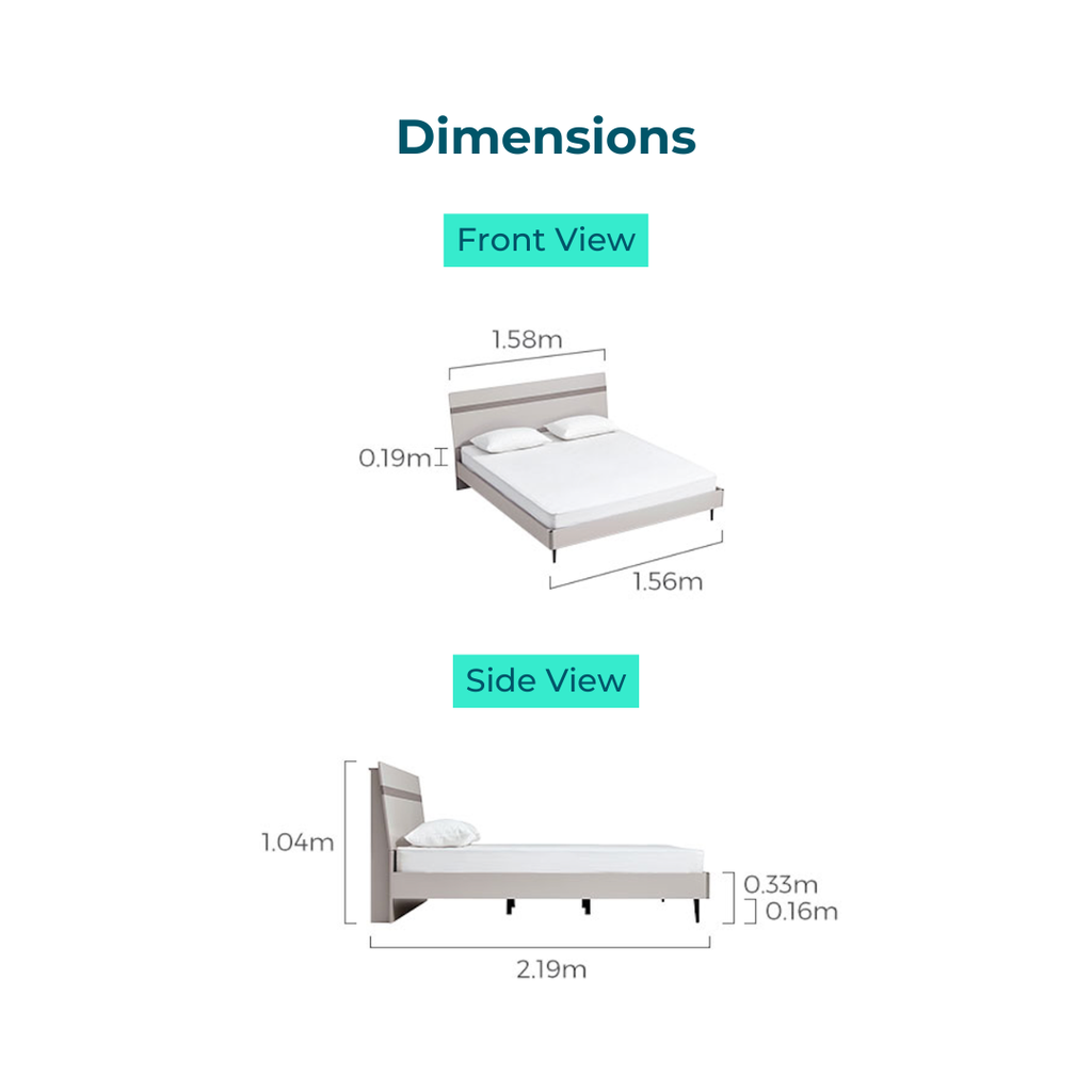 Orriana Light Gray Melamine Bed 