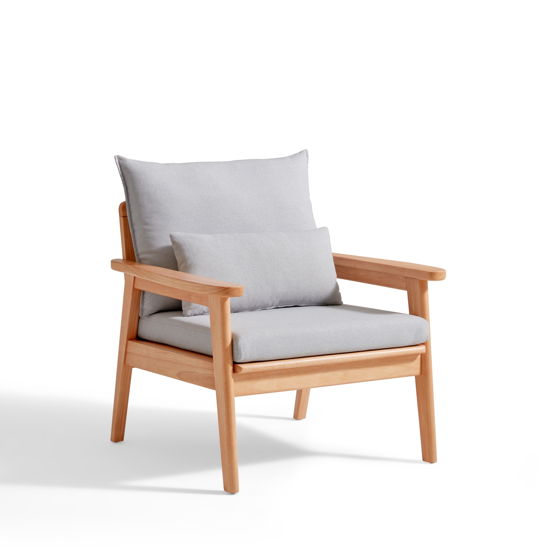 Evha Wood Fabric Single Sofa 