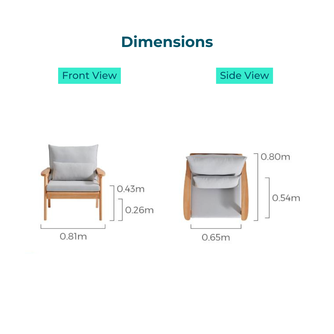 Evha Wood Fabric Single Sofa 