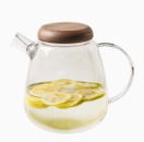 [LSG0127CF009H001] Glass Pot W/ Wooden Lid 