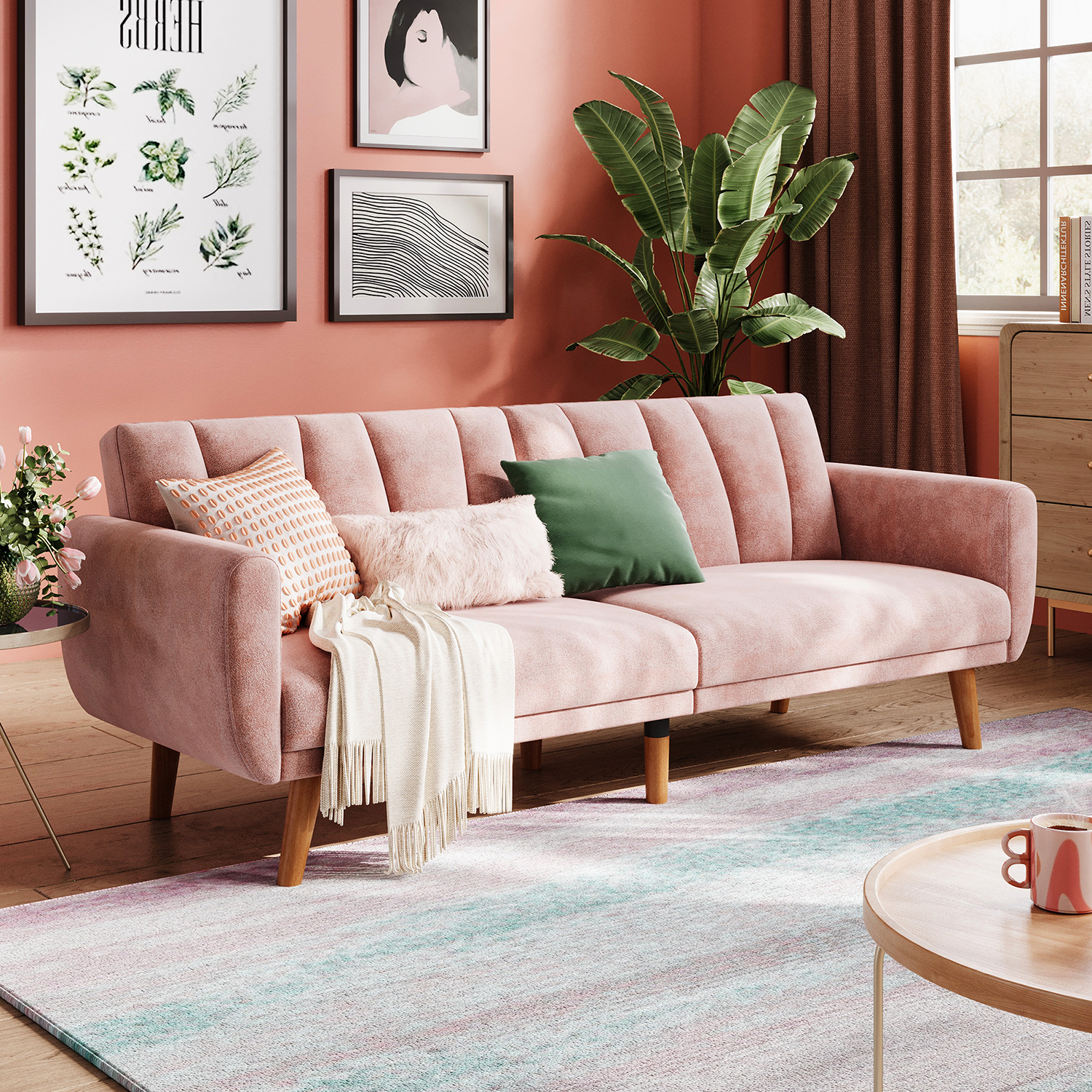 Anton 3-Seater Fabric Sofa Bed