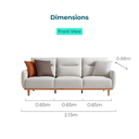 Damian 3-Seater Fabric Sofa