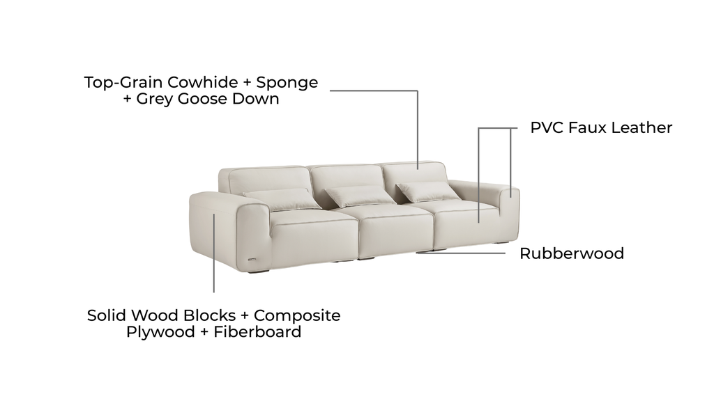 Damon 4-Seater Leather Sofa