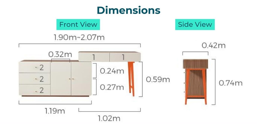Chelsea Dressing Table with Mirror