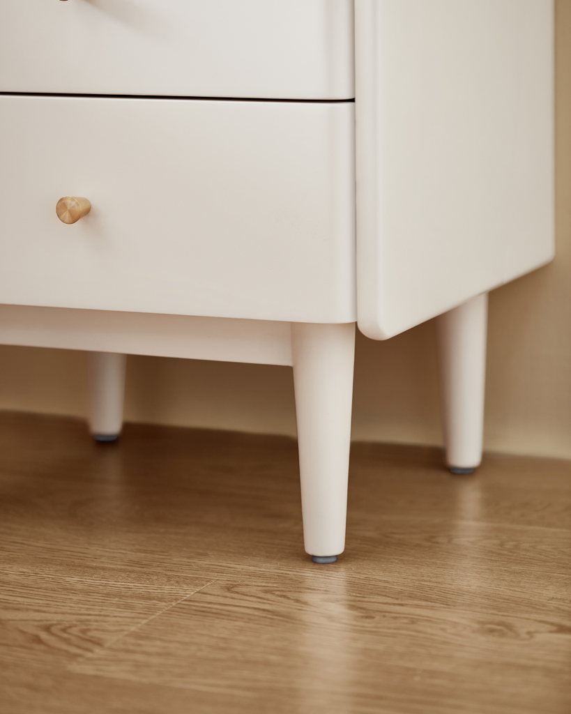 Quinn White Solid Wood Bedside Table
