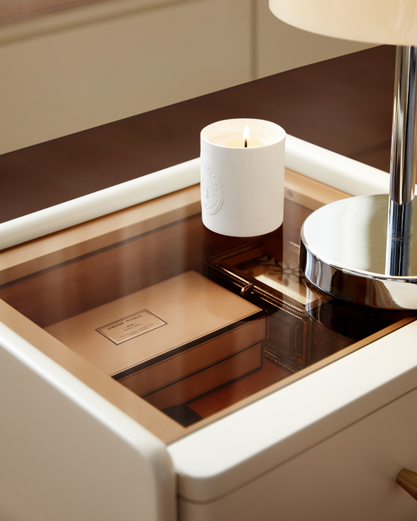 Quinn White Solid Wood Bedside Table