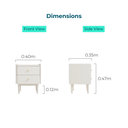 Quinn White Solid Wood Bedside Table