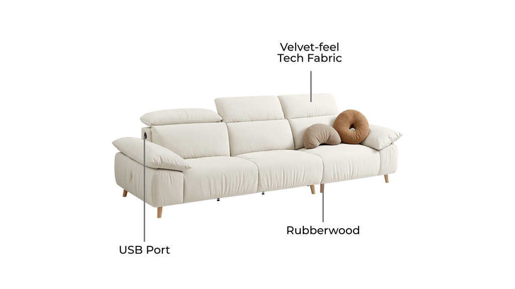 Daphne 3-Seater Fabric Sofa