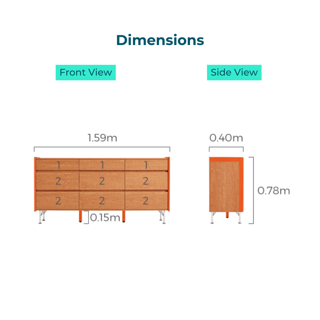 Dina 9-Drawer Cabinet