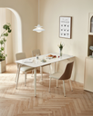 Elara White Sintered Stone Dining Table