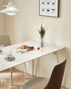 Elara White Sintered Stone Dining Table