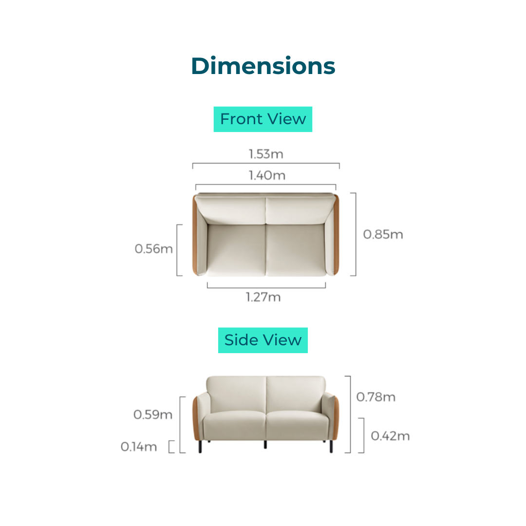 Jayra 3-Seater Leather Fabric Sofa