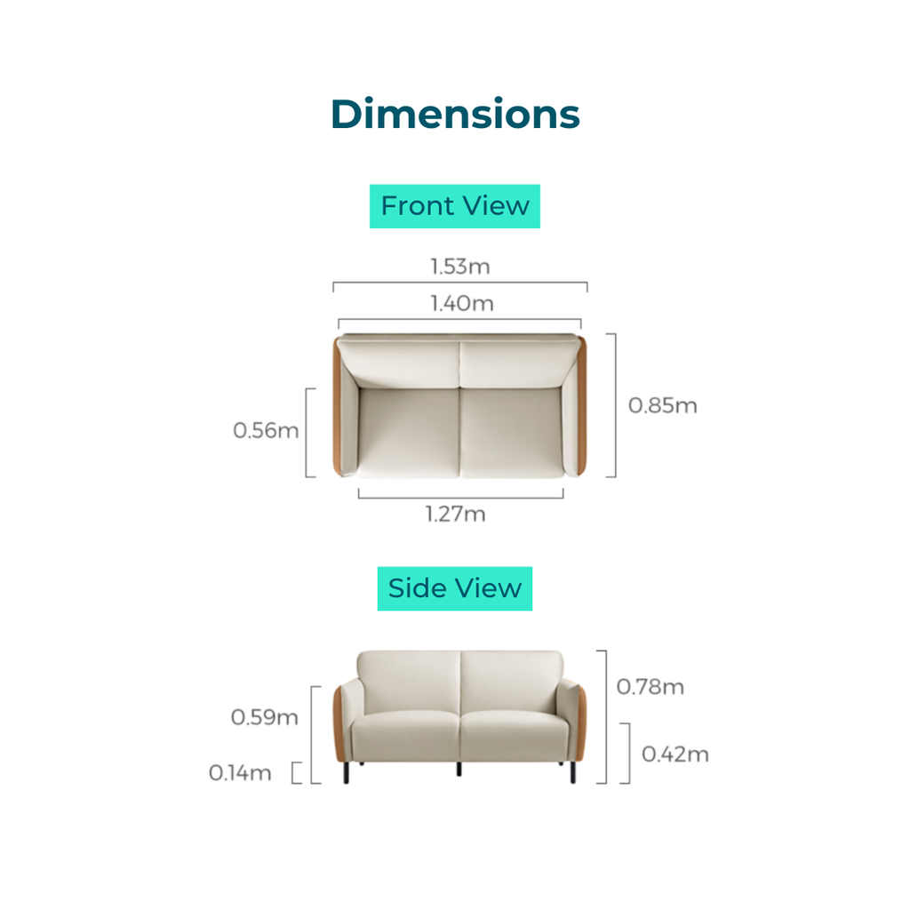 Jayra 3-Seater Leather Fabric Sofa