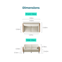 Jayra 3-Seater Leather Fabric Sofa