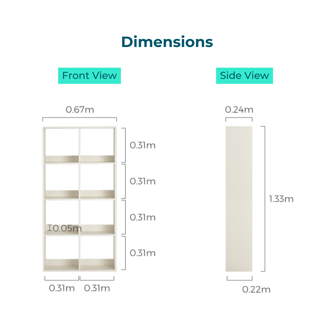 Erlena 8-Grid Boookshelf