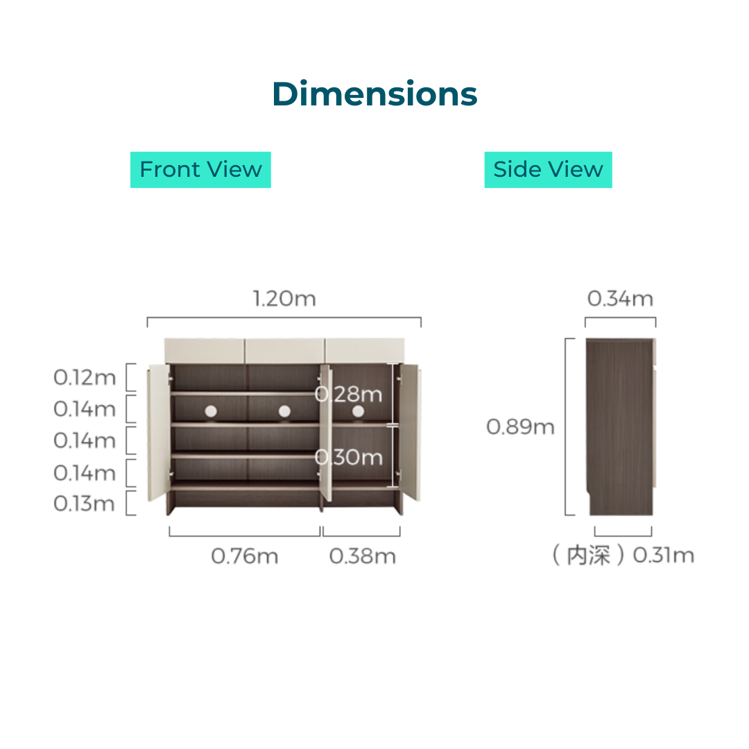 Fumiyo 3-Door Shoe Cabinet