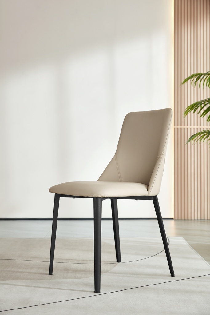 Islene Beige Faux Leather Dining Chair (2pcs)