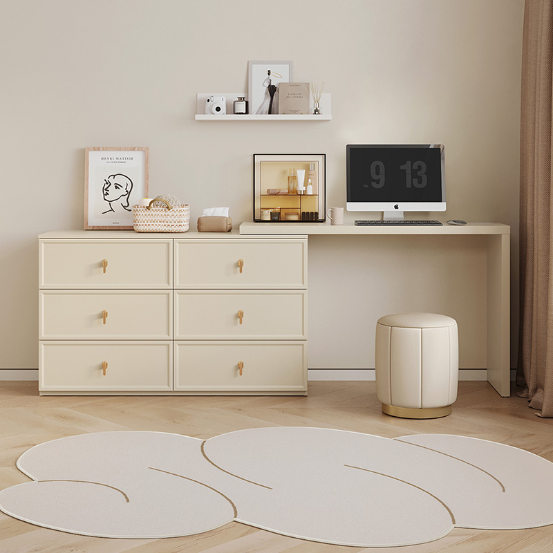 Mirena Drawer Cabinet w/ Desk, Mirror & Stool