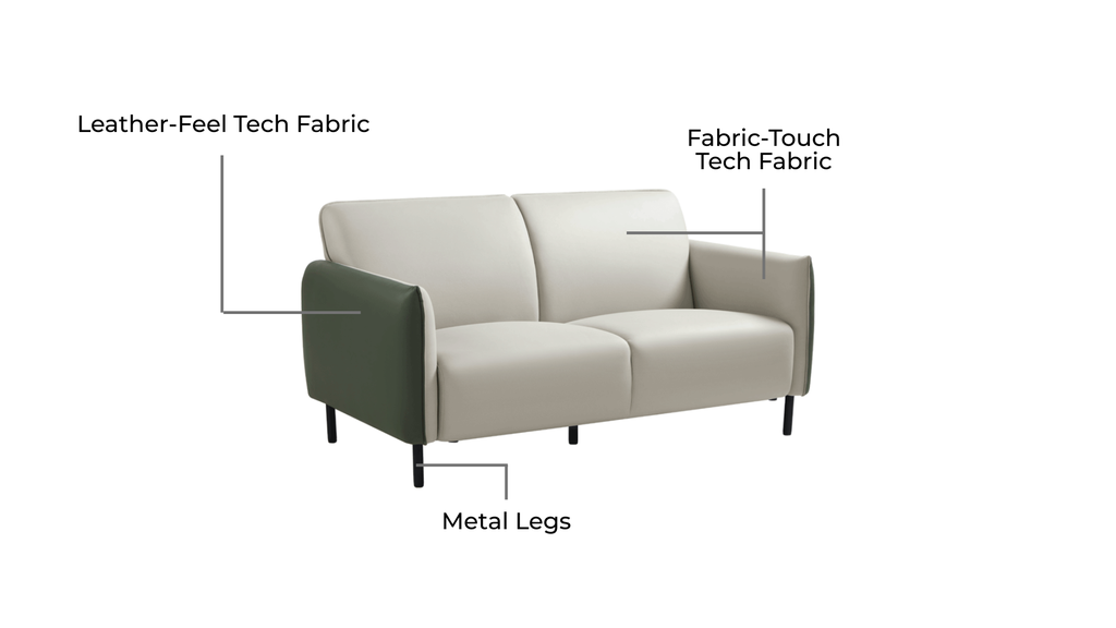 Jayra 2-Seater Leather Fabric Sofa 