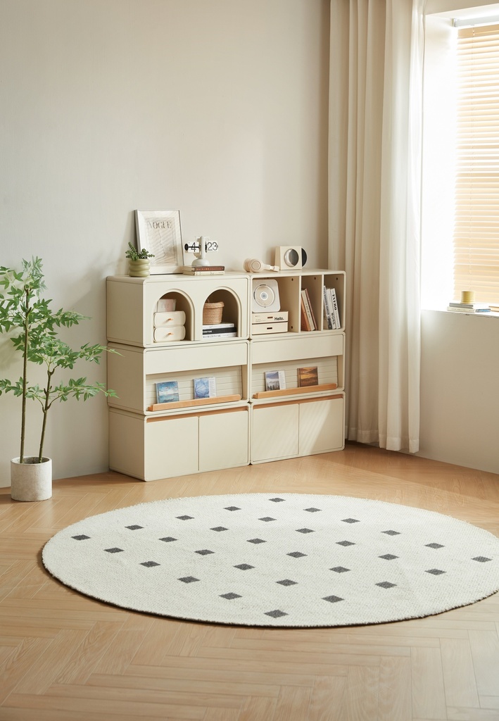 Oakley Cream Melamine Stackable Cabinet