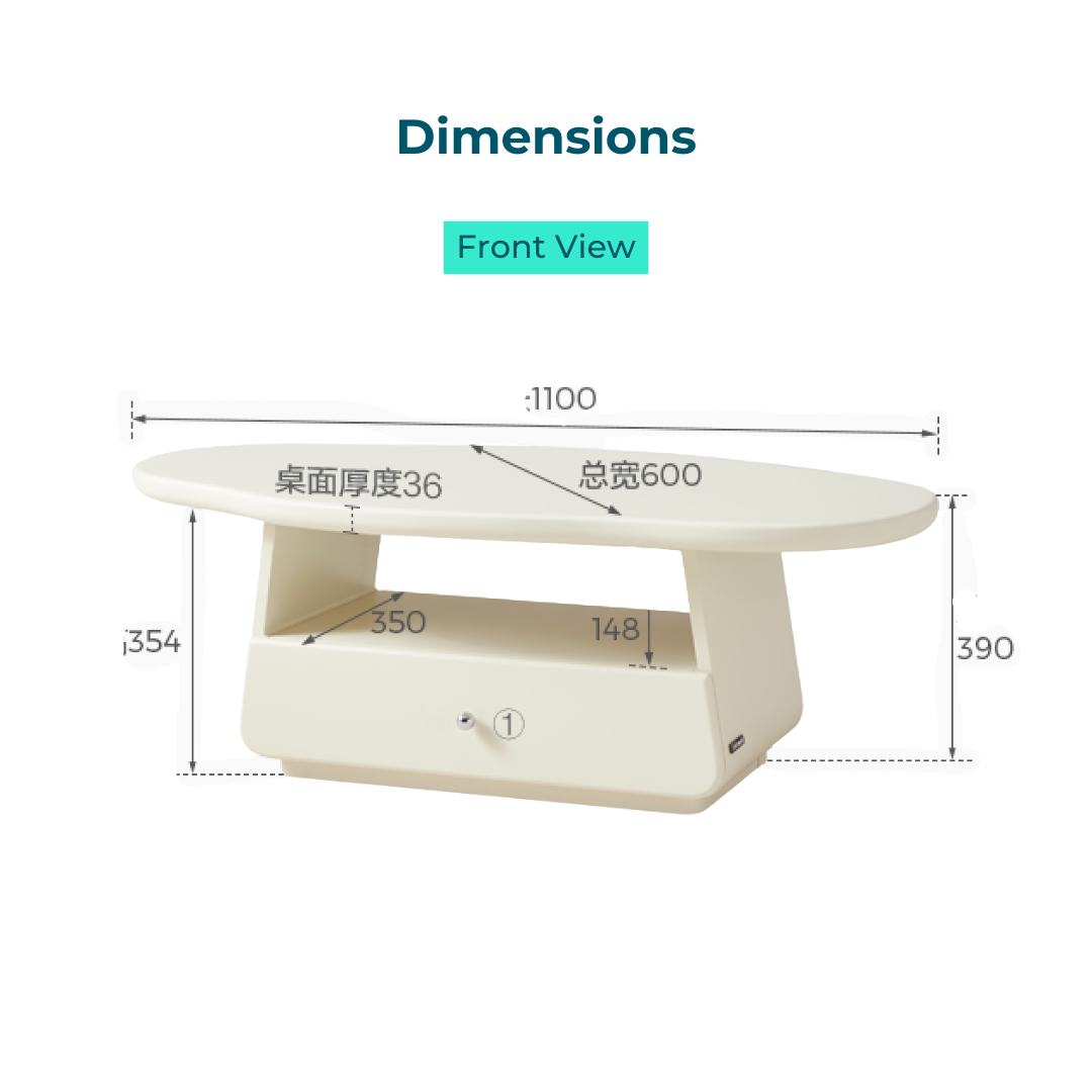 Pipa White Melamine Coffee Table