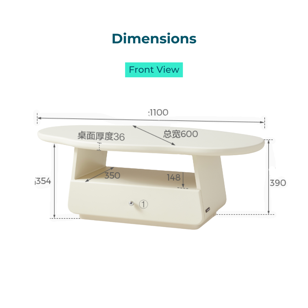 Pipa White Melamine Coffee Table