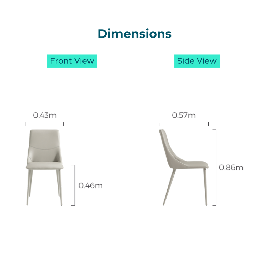 Quinten Light Gray Faux Leather Dining Chair (2 pcs)