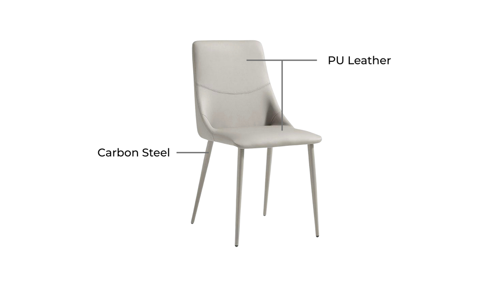 Quinten Light Gray Faux Leather Dining Chair (2 pcs)