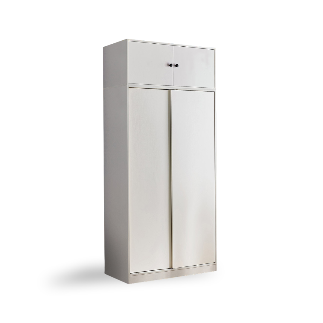 Marthy White Melamine Wardrobe Cabinet 
