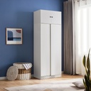 Marthy White Melamine Wardrobe Cabinet 