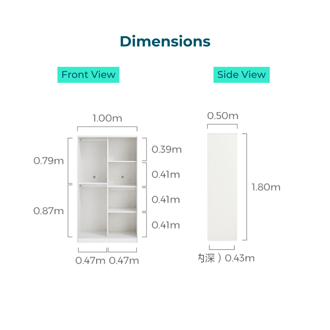 Marthy White Melamine Wardrobe Cabinet 