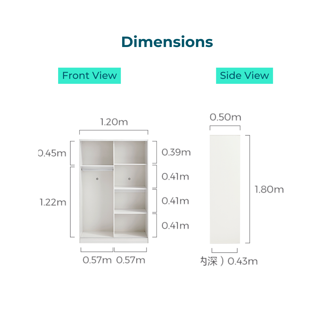 Marthy White Melamine Wardrobe Cabinet 