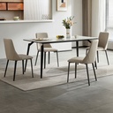 Stacey White Sintered Stone Dining Table Set