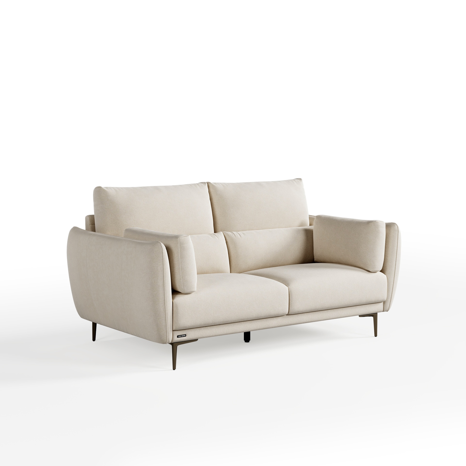 Steven White Scratch-Resistant Fabric 3-Seater Sofa