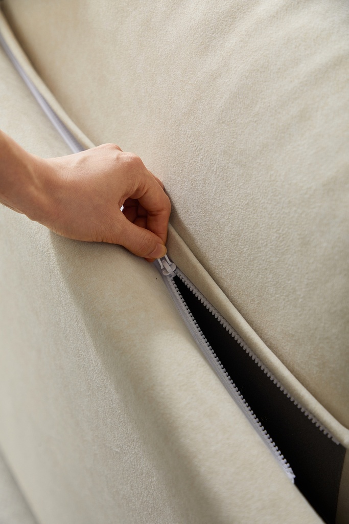 Steven White Scratch-Resistant Fabric 3-Seater Sofa