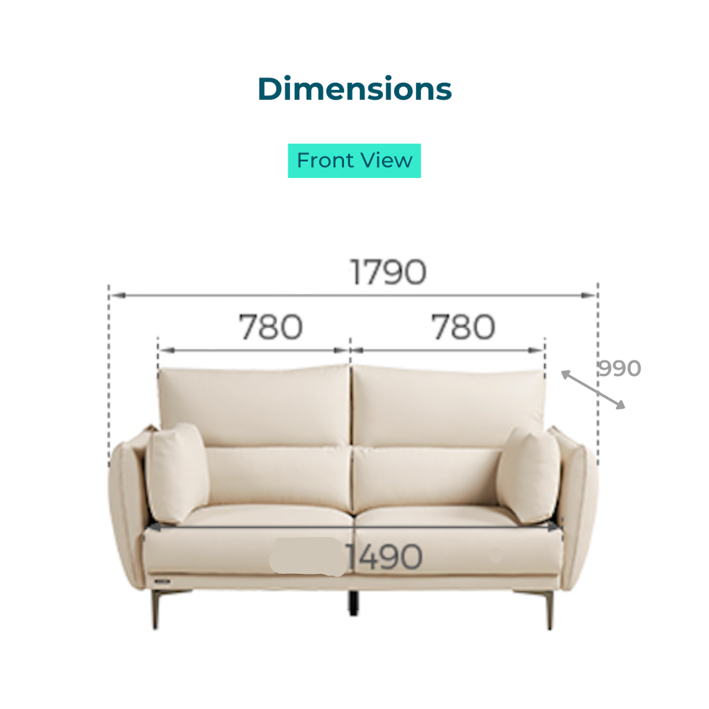 Steven White Scratch-Resistant Fabric 3-Seater Sofa