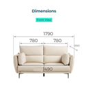 Steven White Scratch-Resistant Fabric 3-Seater Sofa