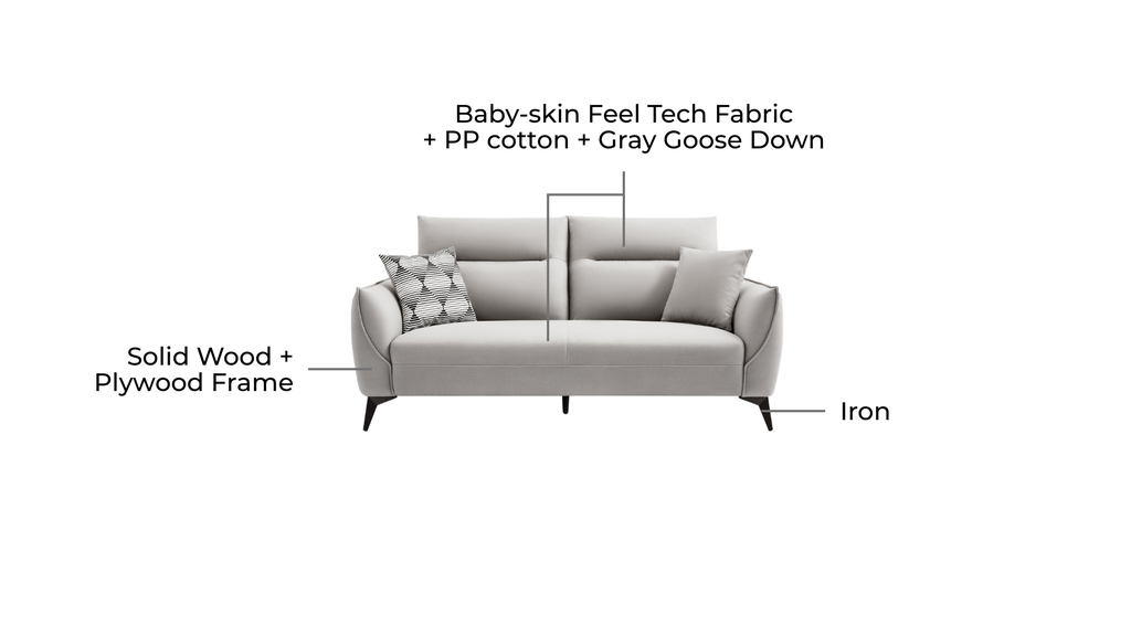 Stefan Smooth Fabric Sofa 