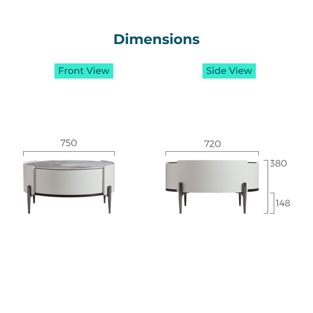 Odie Gray Sintered Stone Coffee Table