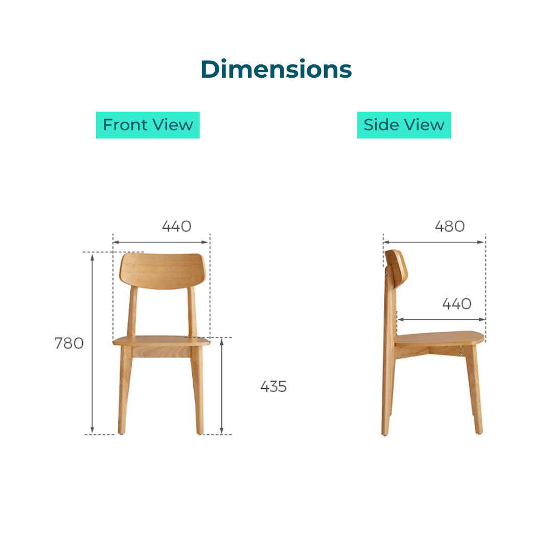Serenity Solid Wood Dining Chair (2 pcs)