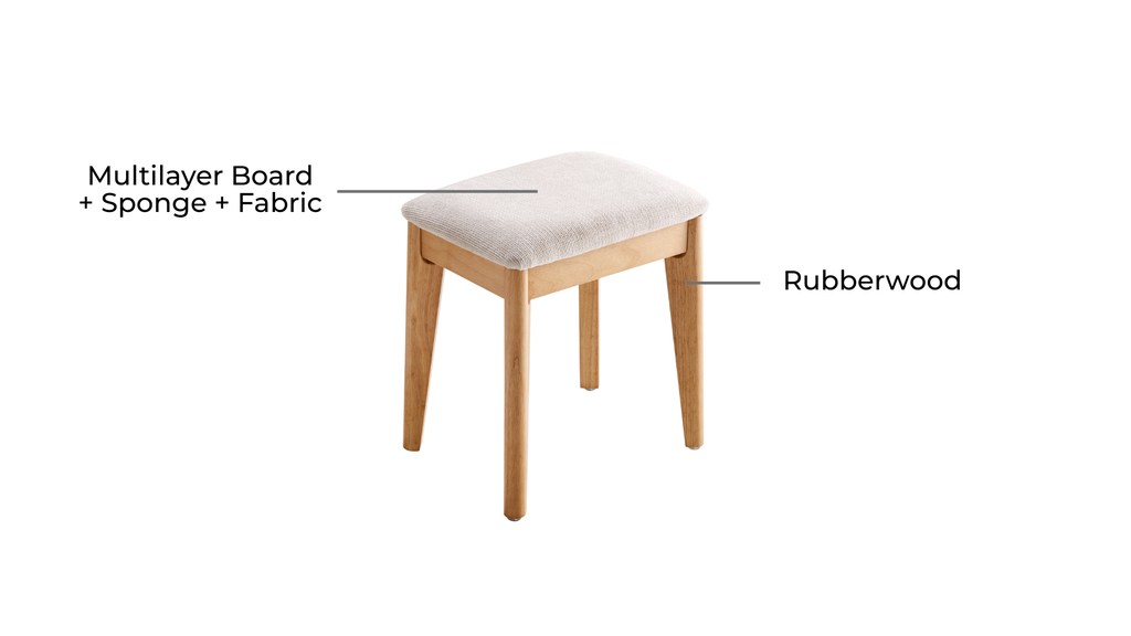 Stevie Solid Wood Dining Stool Chair (2pcs) 