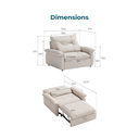 Nolara 1.25m Fabric Sofa Bed