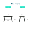 Lemare White Sintered Stone Dining Table