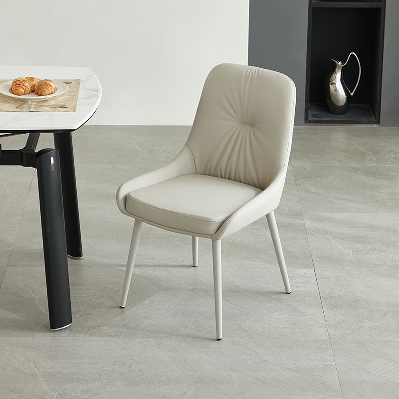 Pandora White Pet-Friendly Leather Dining Chair (2 pcs)