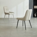 Pandora White Pet-Friendly Leather Dining Chair (2 pcs)