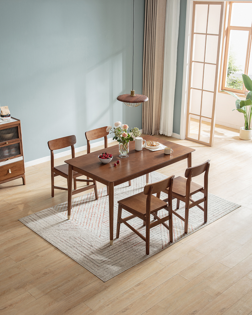 Allure Walnut Solid Wood Dining Table 